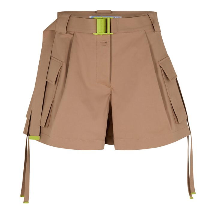 OFF-WHITE OMEN'S GABARDINE CARGO SHORTS WITH POCKETS