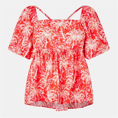 Biba - Women's Square Neck Short-Sleeve Blouse