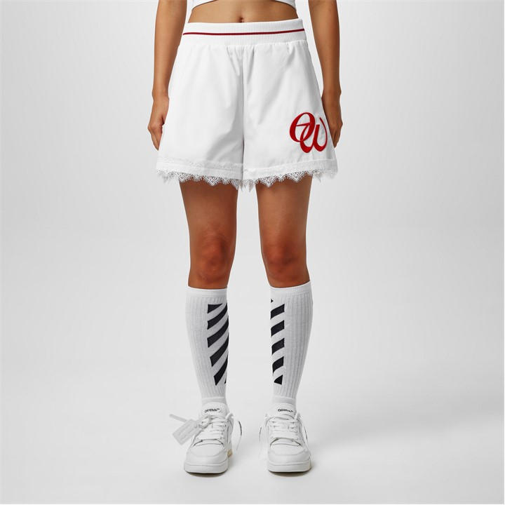 OFF-WHITE OMEN'S EMBROIDERED BASEBALL SHORTS, DESIGN