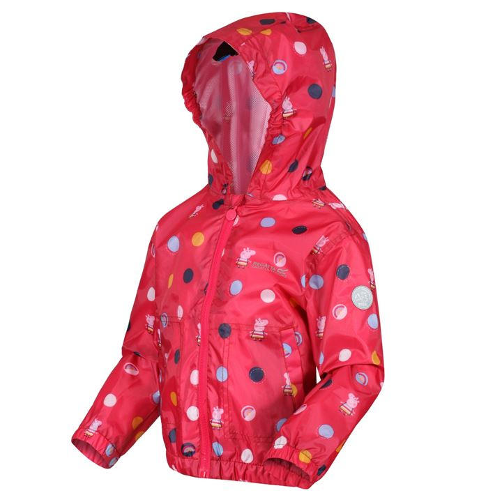 Regatta Unisex Kids Red Peppa Pig Muddy Puddle Waterproof Jacket C48-C60