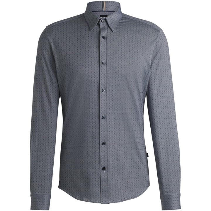 HUGO BOSS MEN'S C-ROAN-KENT-C1-243 PLAIN LONG-SLEEVE SHIRT