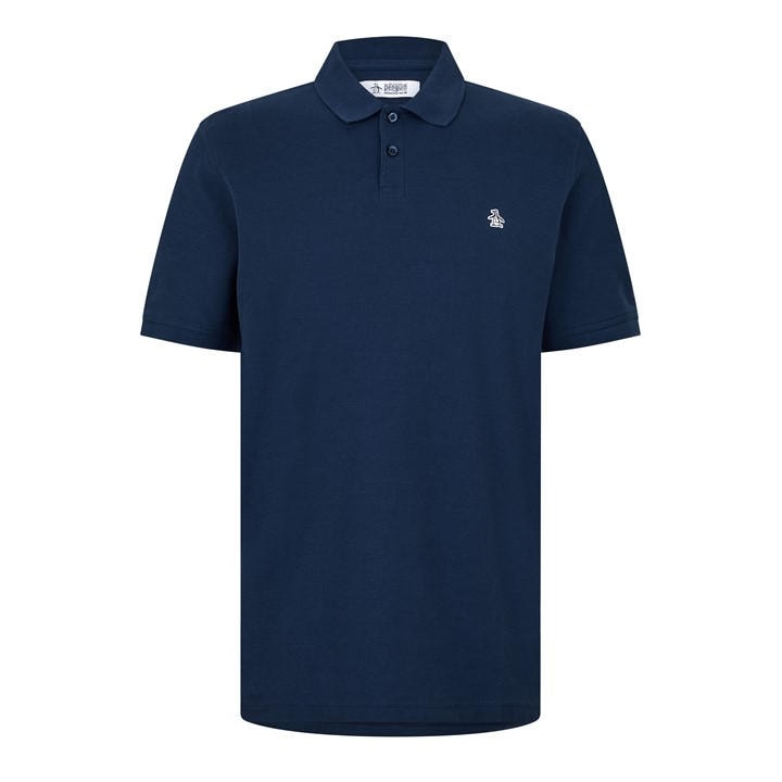 Original Penguin Men's Blue Short Sleeve Polo Shirt Small