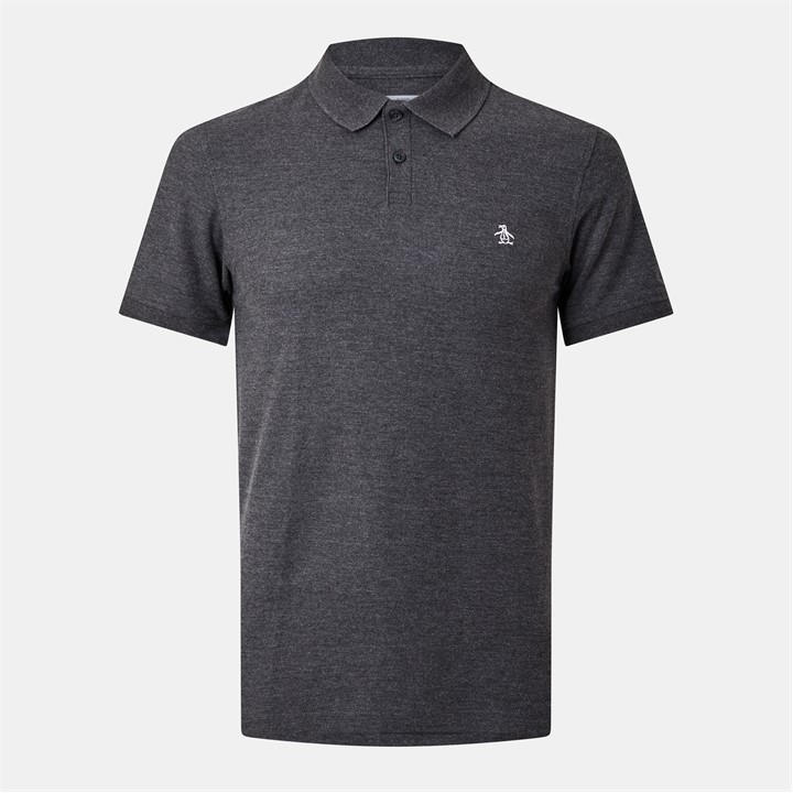 Original Penguin Men's Grey Short Sleeve Polo Shirt Medium