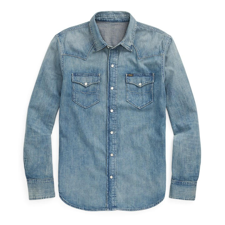 POLO RALPH LAUREN SLUB DENIM WESTERN SHIRT