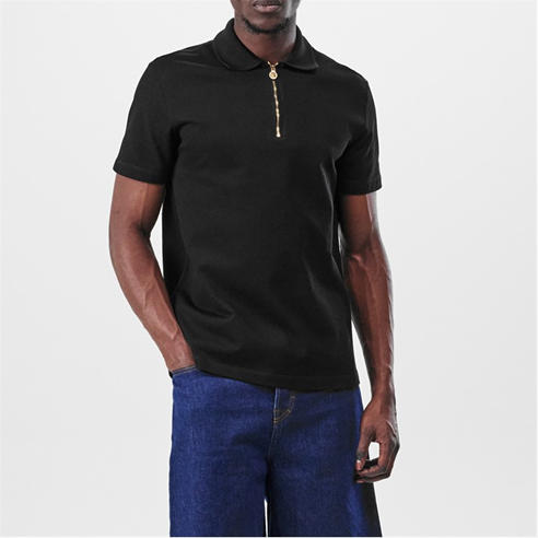 VERSACE - Men's Zipped Short-Sleeve Polo Shirt