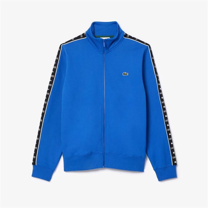 LACOSTE LOGO STRIPE ZIP-UP SWEATSHIR