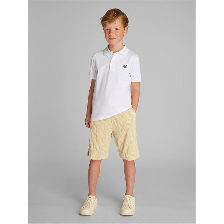 Calvin Klein Jeans Boys White Essential Ss Reg. Polo