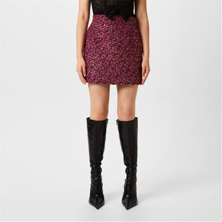 ALESSANDRA RICH EQUIN TWEED MINI SKIRT