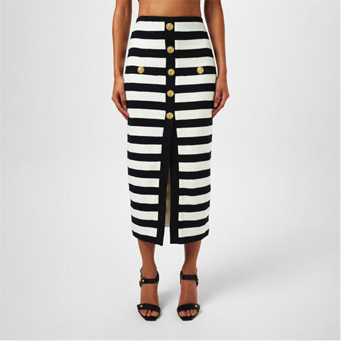 BALMAIN - Striped Jersey Skirt