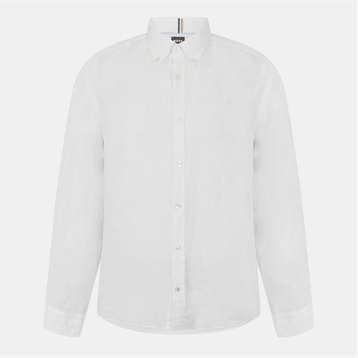 Lt Pas Blue 450 - Boss - Men's H Liam Black Long Sleeve Plain Shirt
