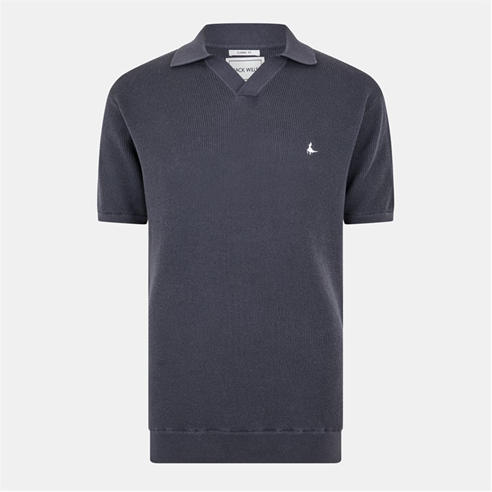 Jack Wills - Men's Ottoman Knit Short-Sleeve Polo Shirt