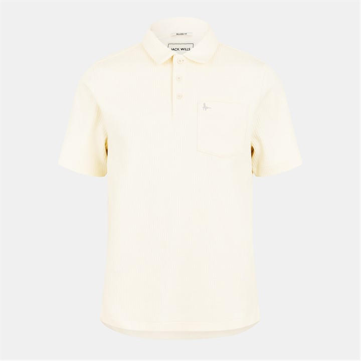 Jack Wills Men's White Texture Polo Extra Large