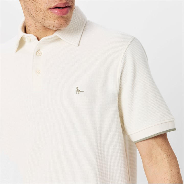 Bone White - Jack Wills - Textured Polo Shirt