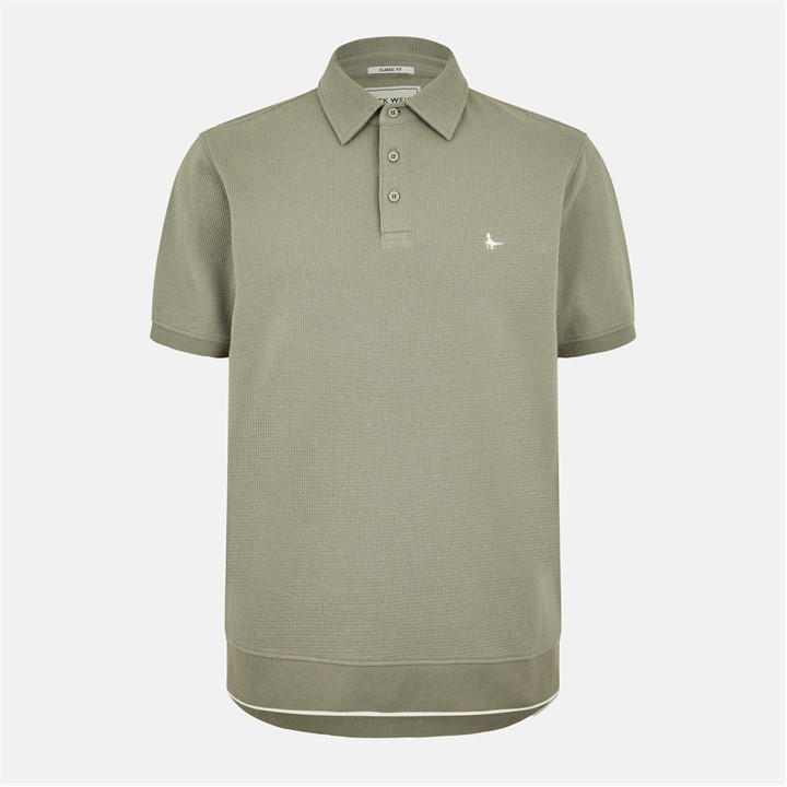 Silver Sage - Jack Wills - Textured Polo Shirt