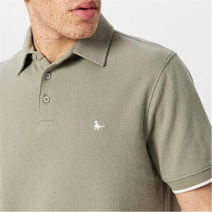 Silver Sage - Jack Wills - Textured Polo Shirt