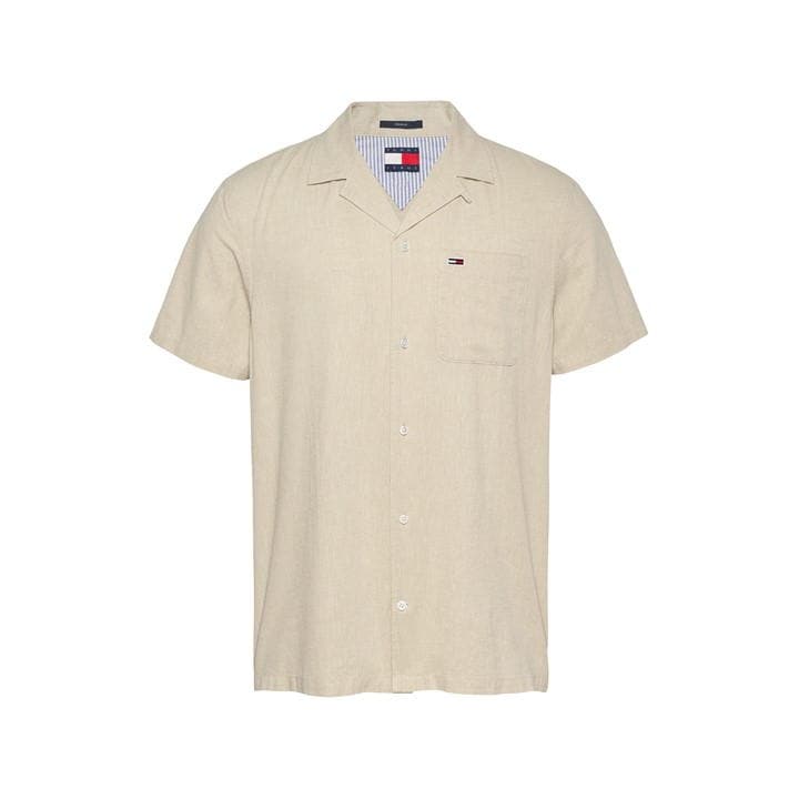 TOMMY JEANS M LINEN BLEND CAMP SS EX