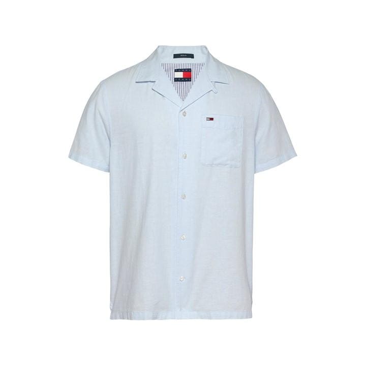 TOMMY JEANS M LINEN BLEND CAMP SS EX