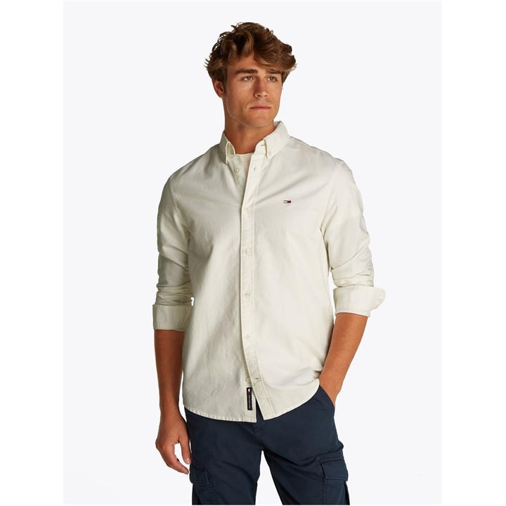 Tommy Jeans Men's White Tjm Reg Oxford Shirt Ext Large