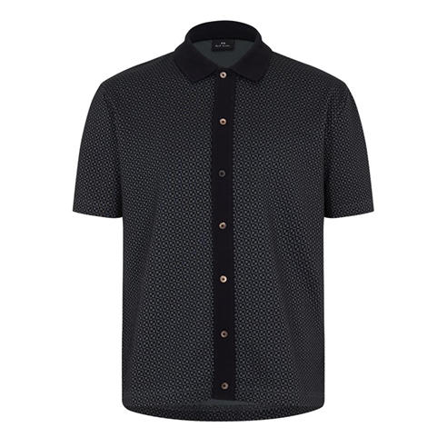 PS Paul Smith - Men's Button Front Short Sleeve Patterned Shirt