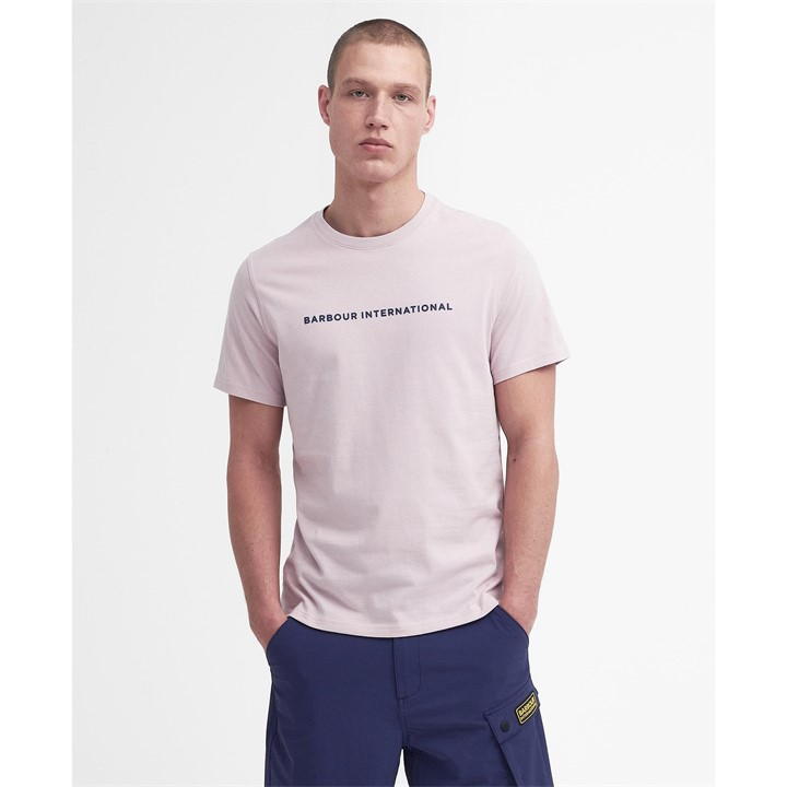 Barbour International Motored Mens Tailored T-shirt In Dusk Pink