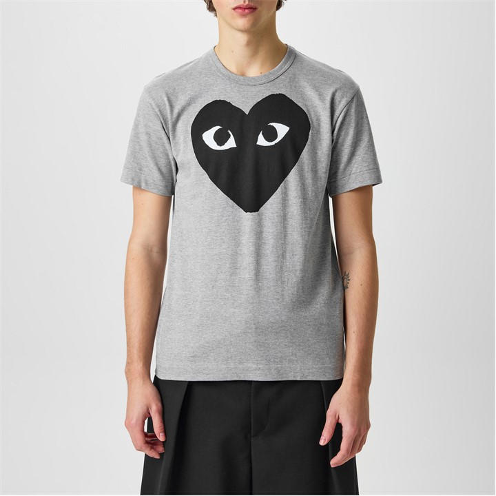 Comme Des Garçons Play Melange Grey Cotton T-shirt  Grey Comme Des Garcons Play Uomo M In Grey