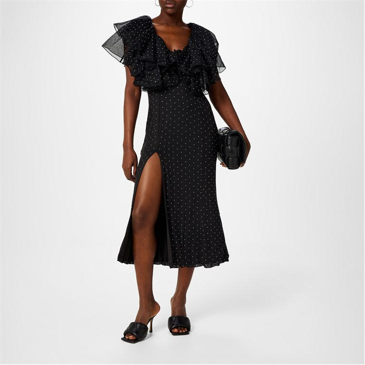 ROTATE Carmen Midi Dress - Black