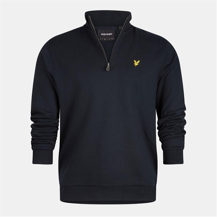 Lyle And Scott Men's Blue Quarter Zip Sweater Medium