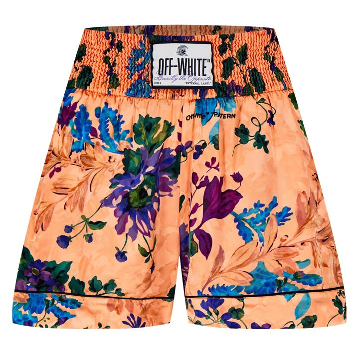 Off-white Satin Logo-patch Shorts