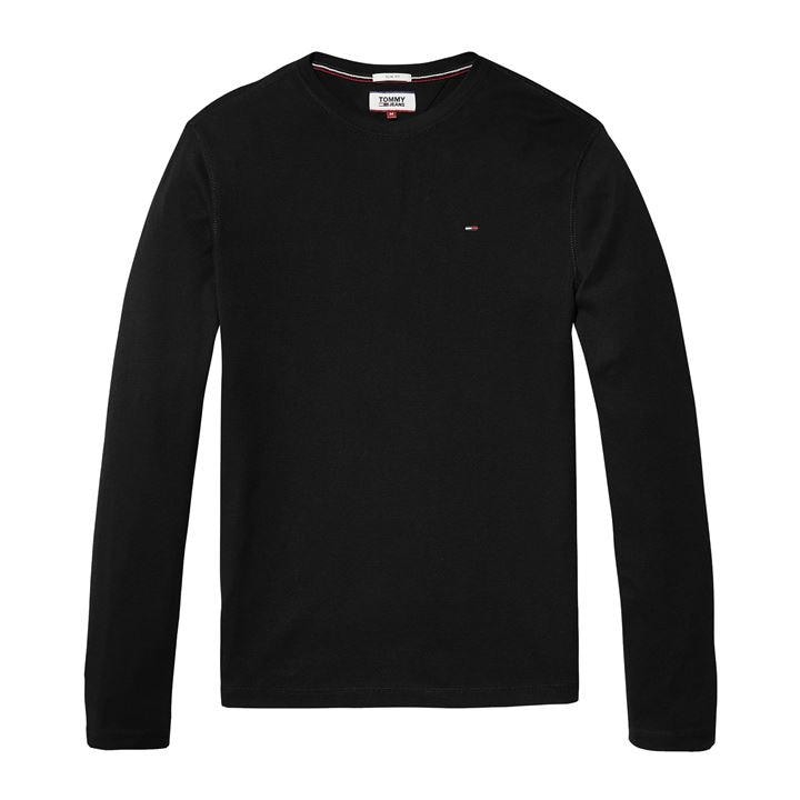Tommy Jeans Men's Black Original Long Sleeve T Shirt Medium