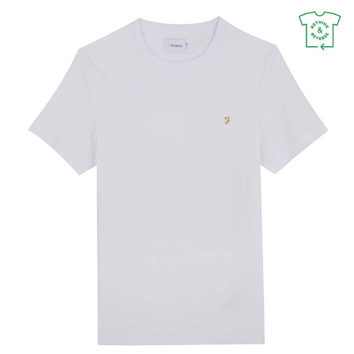 Farah Men's White Regular T-Shirt Large