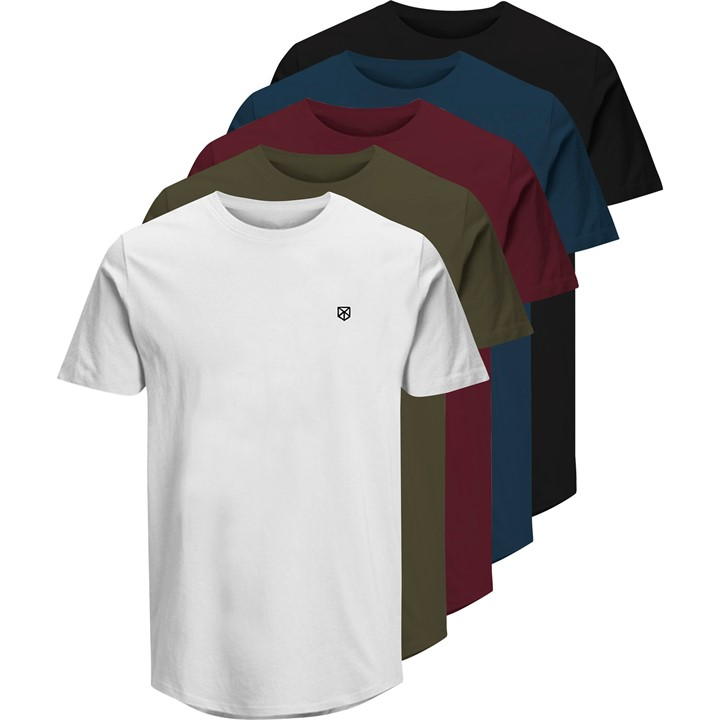 JACK & JONES 5 PACK BRODY SHORT SLEEVE T-SHIRT M