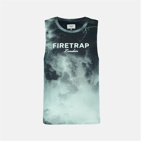 Firetrap - Men's Sub Lightning Print Cotton Muscle Vest