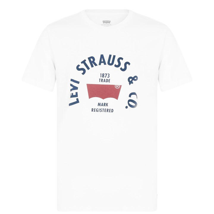 Levis Men's White Varsity Circle T-Shirt 2XL