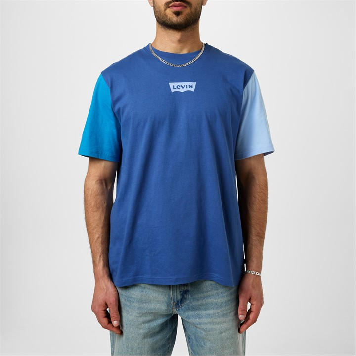 Levis Men's Blue Varsity Circle T-Shirt Extra Small