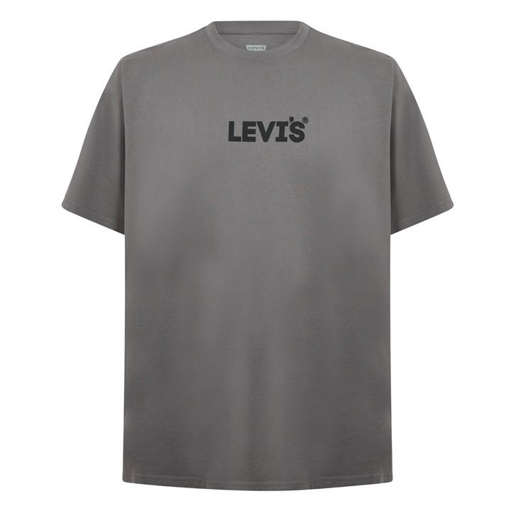 Levis Men's Grey Varsity Circle T-Shirt Medium