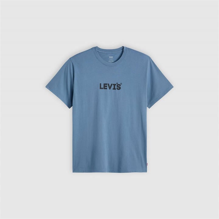 Levis Men's Blue Varsity Circle T-Shirt Large