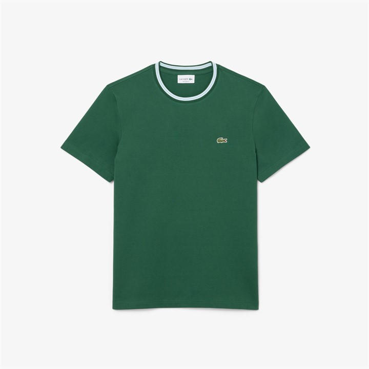 Lacoste Men's Green Tipped T-Shirt Medium