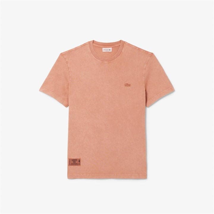 LACOSTE WASHED EFFECT HEAVY JERSEY T-SHIR