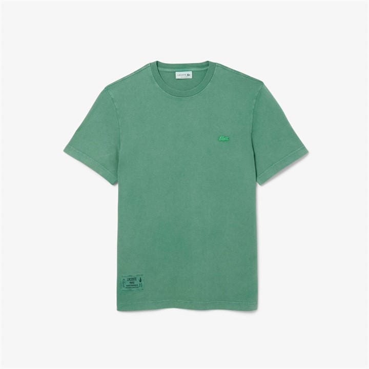 LACOSTE WASHED EFFECT HEAVY JERSEY T-SHIR