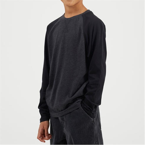 Brave Soul - Boys Long Sleeve Crew Neck Tee with Contrast Raglan Sleeves