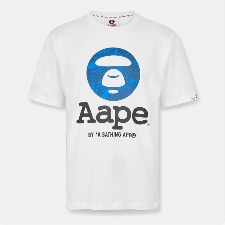Aape Og Moon Face T In White