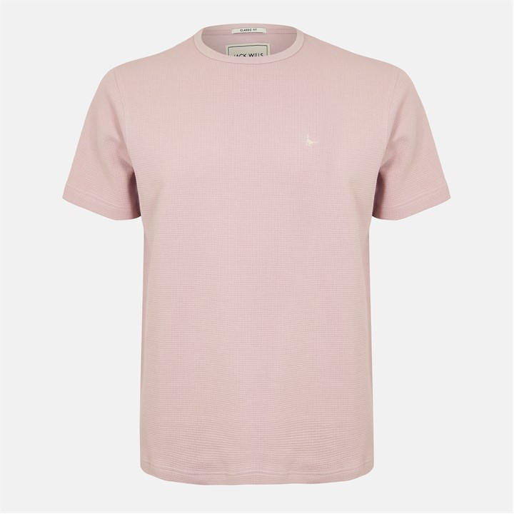 Jack Wills Men's Pink Textured T-Shirt Extra Large