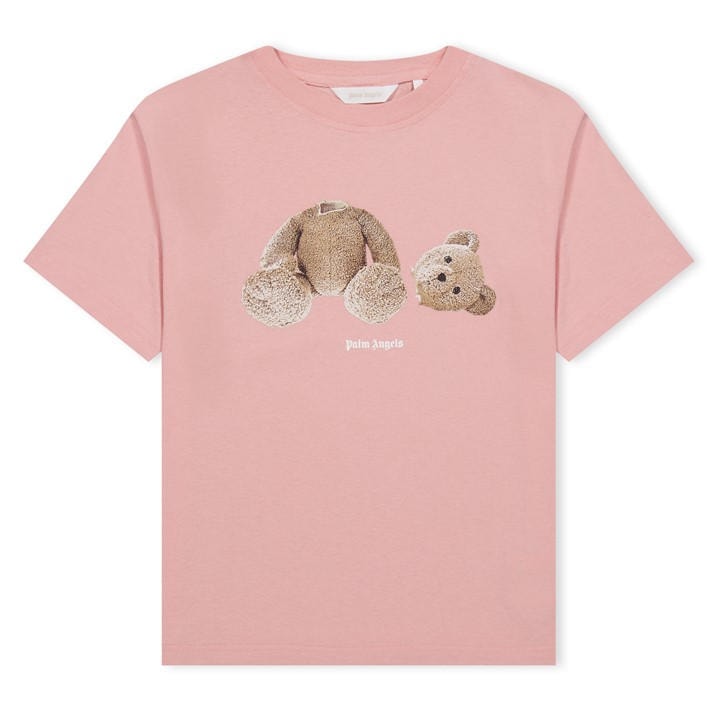 Palm Angels Boys Pink Unisex Junior Bear T Shirt