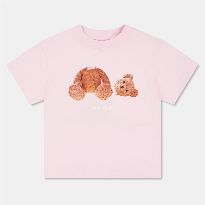 Palm Angels Boys Pink Unisex Junior Bear T Shirt