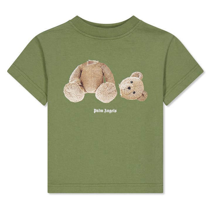 Palm Angels Boys Green Unisex Junior Bear T Shirt