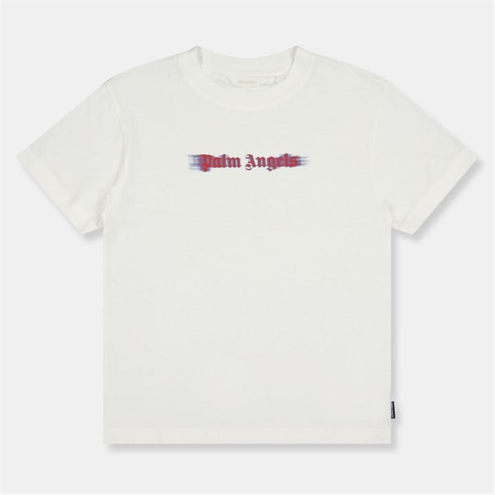 Palm Angels Unisex Kids White Palm Blur Lgo Tee Jn54