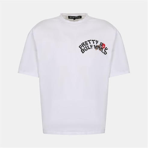 PRETTY BOY UGLY WORLD - Men's Fire Cotton Short Sleeve Crew Neck T-Shirt