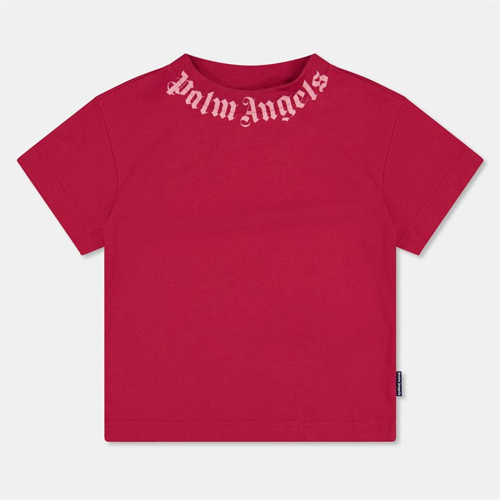 Palm Angels Girls Red Palm Logo Tee Jn54 Size 9