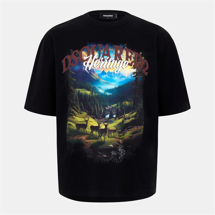 Dsquared2 Men's Black Dsq Heritage Tee Large