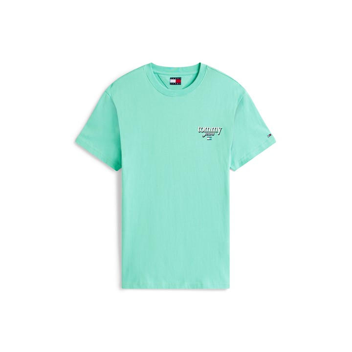 Tommy Jeans Men's Green Back Flag Logo T-Shirt